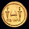 Revers d'un aureus de Brutus, Ier siècle avant Jésus Christ